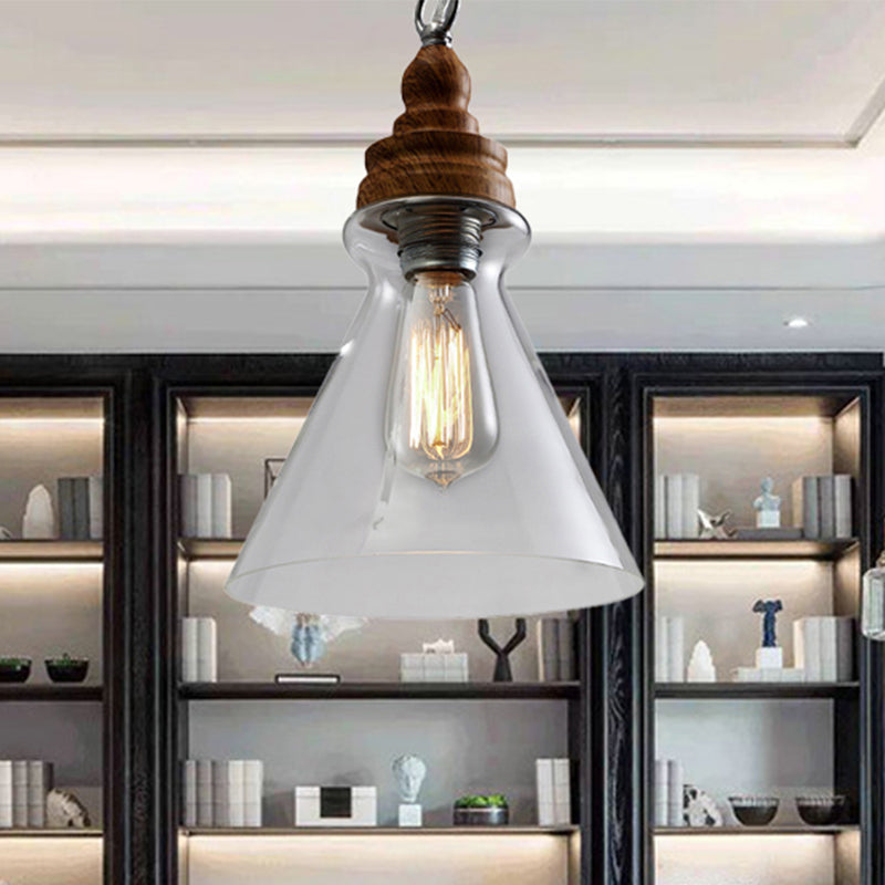 Globe/Bowl/Cone Clear Glass Pendant Lighting Modernist 1 Light Brown Ceiling Lamp Kit with Chain for Restaurant Clearhalo 'Ceiling Lights' 'Glass shade' 'Glass' 'Modern Pendants' 'Modern' 'Pendant Lights' 'Pendants' Lighting' 243661