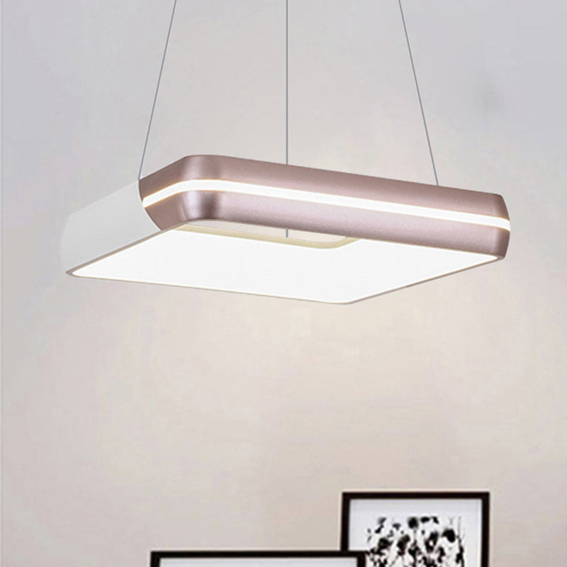 Square Hanging Lighting Modern Metal LED Rose Gold Suspension Pendant Light for Dining Room Clearhalo 'Ceiling Lights' 'Modern Pendants' 'Modern' 'Pendant Lights' 'Pendants' Lighting' 243743