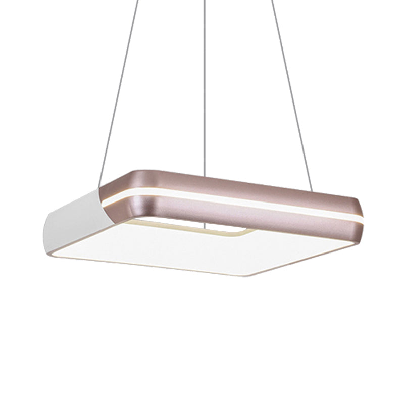 Square Hanging Lighting Modern Metal LED Rose Gold Suspension Pendant Light for Dining Room Clearhalo 'Ceiling Lights' 'Modern Pendants' 'Modern' 'Pendant Lights' 'Pendants' Lighting' 243744