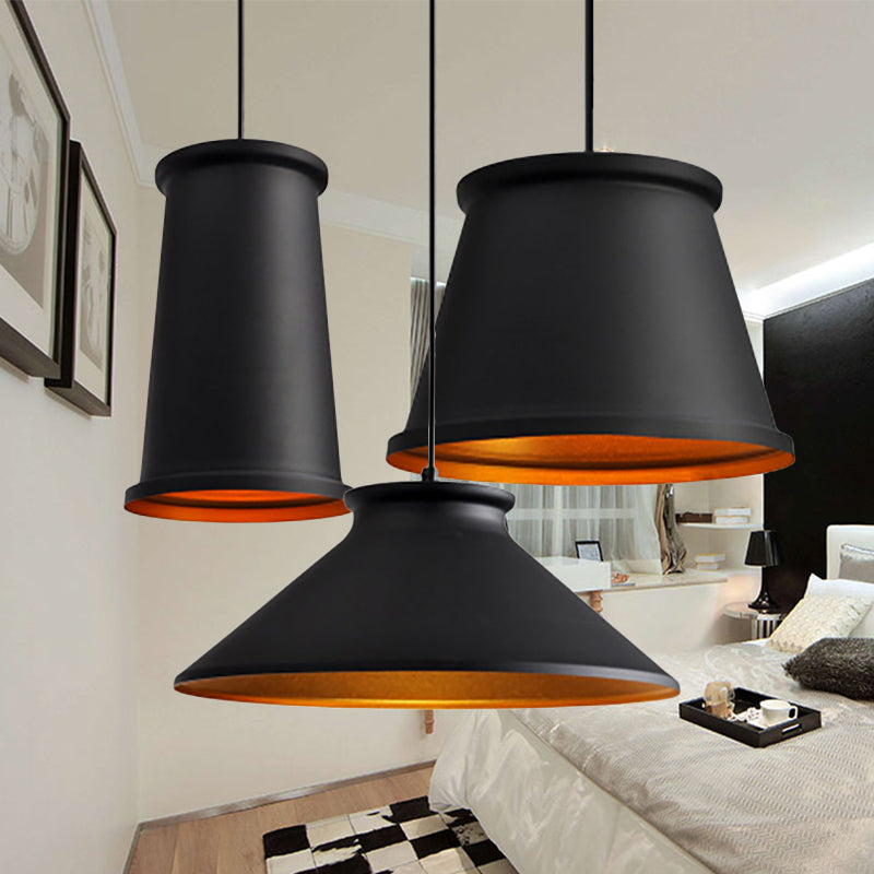 Black/White Tapered Hanging Lighting Single Light Modern Metal Ceiling Pendant for Dining Room Clearhalo 'Ceiling Lights' 'Modern Pendants' 'Modern' 'Pendant Lights' 'Pendants' Lighting' 243755