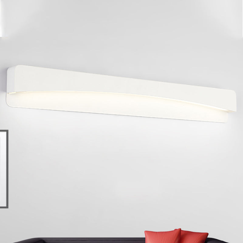 White Rectangular Wall Mounted Lighting Minimalist Style 16.5"/20.5" Dia LED Metal and Acrylic Sconce Lamp White Clearhalo 'Cast Iron' 'Glass' 'Industrial' 'Modern wall lights' 'Modern' 'Tiffany' 'Traditional wall lights' 'Wall Lamps & Sconces' 'Wall Lights' Lighting' 243791