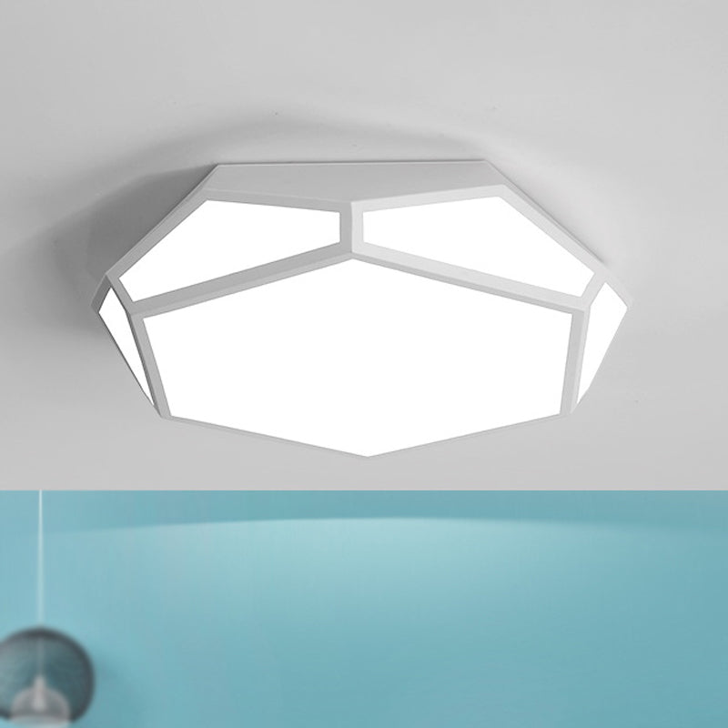 16.5"/20.5" Dia Metal Geometric Flush Mount Lighting with Acrylic Shade Nordic Black/White LED Ceiling Light in Warm/White White White Clearhalo 'Ceiling Lights' 'Close To Ceiling Lights' 'Close to ceiling' 'Flush mount' Lighting' 243980