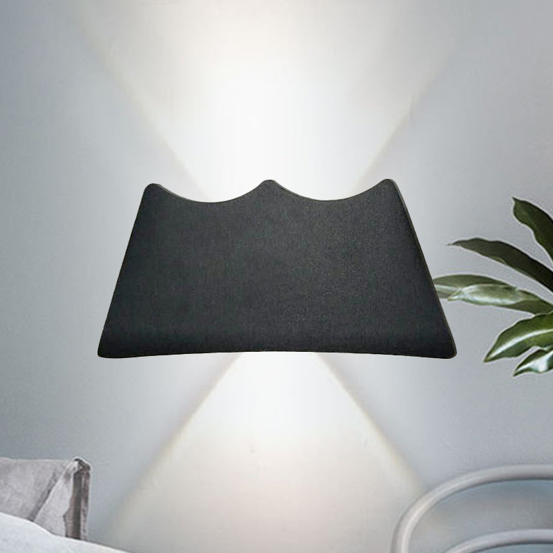 Black Trapezoid Shaped Wall Washer Light Modern Style Led Aluminum Wall Sconce Light for Bedroom, Warm/White Lighting Clearhalo 'Cast Iron' 'Glass' 'Industrial' 'Modern wall lights' 'Modern' 'Tiffany' 'Traditional wall lights' 'Wall Lamps & Sconces' 'Wall Lights' Lighting' 244005