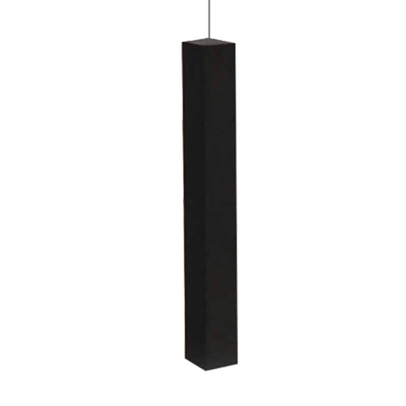 Contemporary Matte Black Cuboid Ceiling Lamp Metal Dining Room LED Pendant Light in White/Warm Clearhalo 'Ceiling Lights' 'Modern Pendants' 'Modern' 'Pendant Lights' 'Pendants' Lighting' 244084