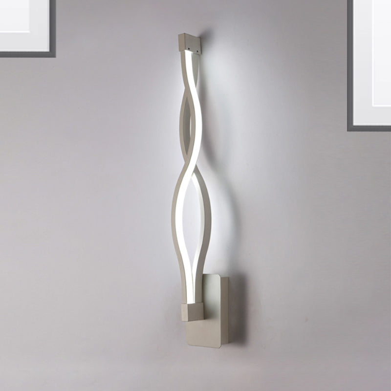 Acrylic Intertwined LED Wall Sconce Simplicity 1 Light Black/White Sconce Lighting in Warm/White Light White White Clearhalo 'Modern wall lights' 'Modern' 'Wall Lamps & Sconces' 'Wall Lights' Lighting' 244101