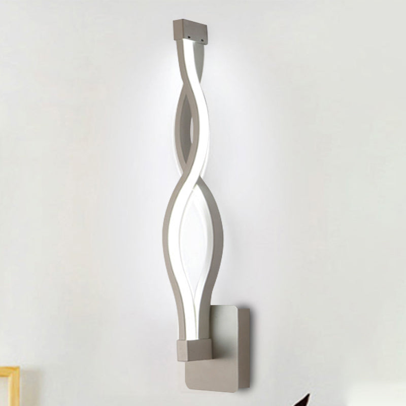 Acrylic Intertwined LED Wall Sconce Simplicity 1 Light Black/White Sconce Lighting in Warm/White Light Clearhalo 'Modern wall lights' 'Modern' 'Wall Lamps & Sconces' 'Wall Lights' Lighting' 244102