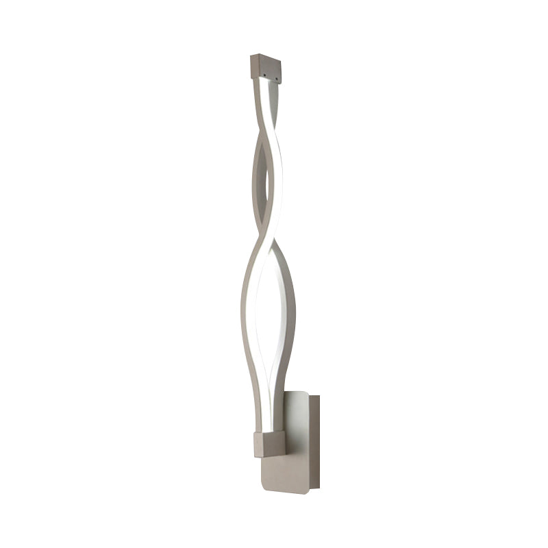 Acrylic Intertwined LED Wall Sconce Simplicity 1 Light Black/White Sconce Lighting in Warm/White Light Clearhalo 'Modern wall lights' 'Modern' 'Wall Lamps & Sconces' 'Wall Lights' Lighting' 244103