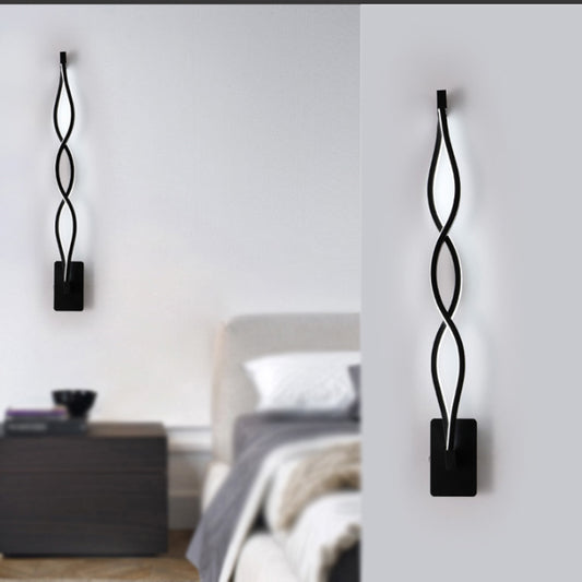 Acrylic Intertwined LED Wall Sconce Simplicity 1 Light Black/White Sconce Lighting in Warm/White Light Black Clearhalo 'Modern wall lights' 'Modern' 'Wall Lamps & Sconces' 'Wall Lights' Lighting' 244104