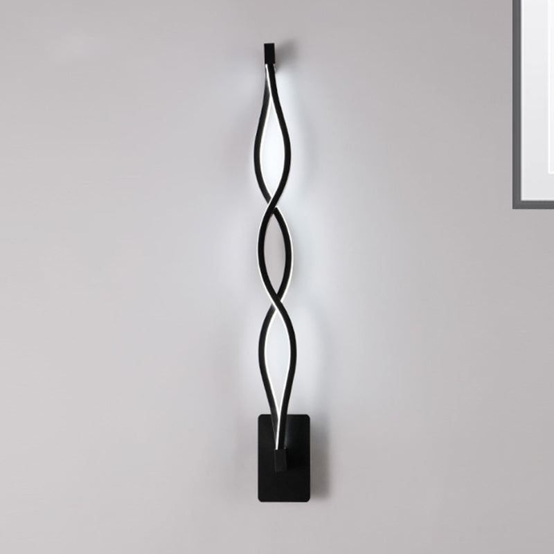 Acrylic Intertwined LED Wall Sconce Simplicity 1 Light Black/White Sconce Lighting in Warm/White Light Clearhalo 'Modern wall lights' 'Modern' 'Wall Lamps & Sconces' 'Wall Lights' Lighting' 244105