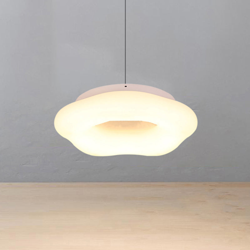 18"/21.5" Wide Cloud Drop Pendant Acrylic LED White Pendant Ceiling Light for Living Room White Clearhalo 'Ceiling Lights' 'Modern Pendants' 'Modern' 'Pendant Lights' 'Pendants' Lighting' 244114