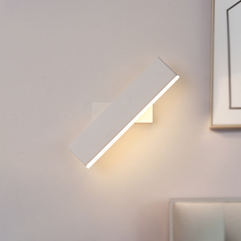 Metal Rotatable Rectangular Sconce Lighting Contemporary LED Coffee/White Wall Lamp for Bedside, Warm/White Light White Clearhalo 'Cast Iron' 'Glass' 'Industrial' 'Modern wall lights' 'Modern' 'Tiffany' 'Traditional wall lights' 'Wall Lamps & Sconces' 'Wall Lights' Lighting' 244118