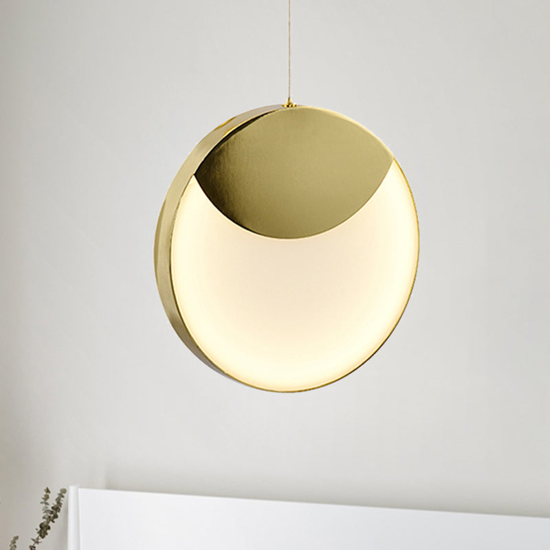 Straight/Triangle/Circular Arc Milk Glass Pendant Lighting Post Modern Led Gold Hanging Ceiling Lamp for Living Room Gold Circular Arc Clearhalo 'Ceiling Lights' 'Modern Pendants' 'Modern' 'Pendant Lights' 'Pendants' Lighting' 244290