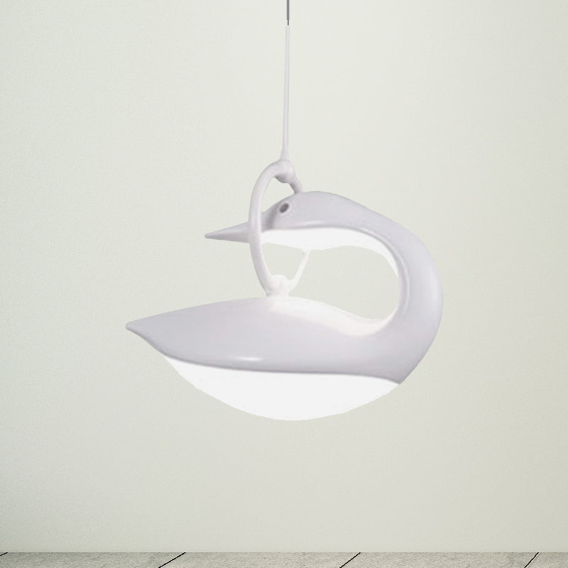 Brown/Gold/White Swan Hanging Light Fixture Post Modern Acrylic Shade LED Ceiling Light, Third Gear Light White Clearhalo 'Ceiling Lights' 'Modern Pendants' 'Modern' 'Pendant Lights' 'Pendants' Lighting' 244347