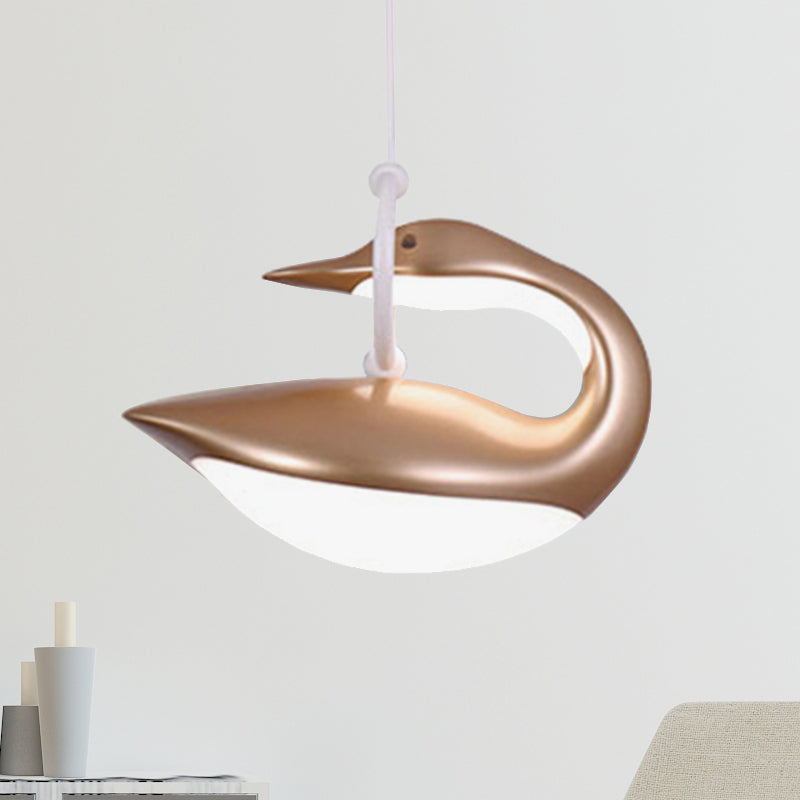 Brown/Gold/White Swan Hanging Light Fixture Post Modern Acrylic Shade LED Ceiling Light, Third Gear Light Clearhalo 'Ceiling Lights' 'Modern Pendants' 'Modern' 'Pendant Lights' 'Pendants' Lighting' 244350