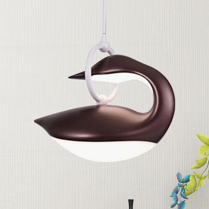 Brown/Gold/White Swan Hanging Light Fixture Post Modern Acrylic Shade LED Ceiling Light, Third Gear Light Brown Clearhalo 'Ceiling Lights' 'Modern Pendants' 'Modern' 'Pendant Lights' 'Pendants' Lighting' 244351