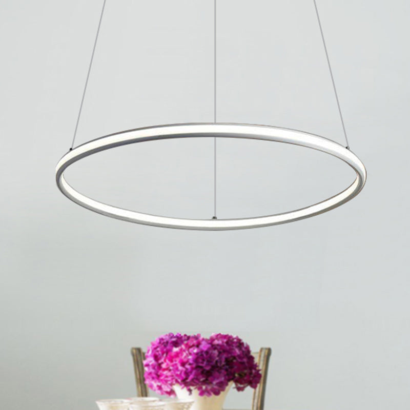 Acrylic Ring Chandelier Simple 1/2/3-Light LED Ceiling Pendant Lighting Fixture in Warm/White/Natural Light Clearhalo 'Ceiling Lights' 'Chandeliers' 'Modern Chandeliers' 'Modern' Lighting' 244358