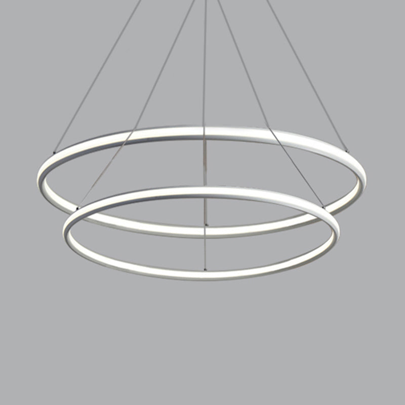 Acrylic Ring Chandelier Simple 1/2/3-Light LED Ceiling Pendant Lighting Fixture in Warm/White/Natural Light Clearhalo 'Ceiling Lights' 'Chandeliers' 'Modern Chandeliers' 'Modern' Lighting' 244361