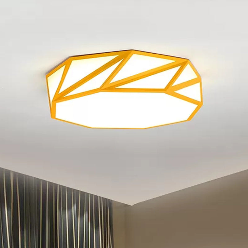 Macaron Stylish LED Ceiling Light Acrylic Flushmount Light for Adult Kid Bedroom Yellow Clearhalo 'Ceiling Lights' 'Close To Ceiling Lights' 'Close to ceiling' 'Flush mount' Lighting' 244434