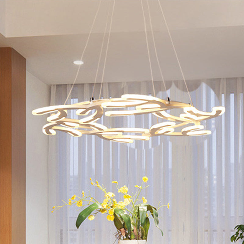 29.5"/37.5"/45" Dia Acrylic Branch Ceiling Light Fixture LED Chandelier Pendant in Warm/White Light White Clearhalo 'Ceiling Lights' 'Chandeliers' 'Modern Chandeliers' 'Modern' Lighting' 244449