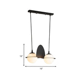 Ball White Glass Cluster Pendant with Straight/Curved Design Modernist 2/3 Lights Black Led Hanging Lamp Clearhalo 'Ceiling Lights' 'Glass shade' 'Glass' 'Modern Pendants' 'Modern' 'Pendant Lights' 'Pendants' Lighting' 244471