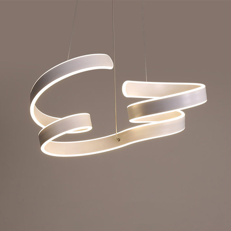 Twisting Acrylic Ceiling Light Modern LED White Chandelier Pendant in Warm/White Light Clearhalo 'Ceiling Lights' 'Chandeliers' 'Modern Chandeliers' 'Modern' Lighting' 244537