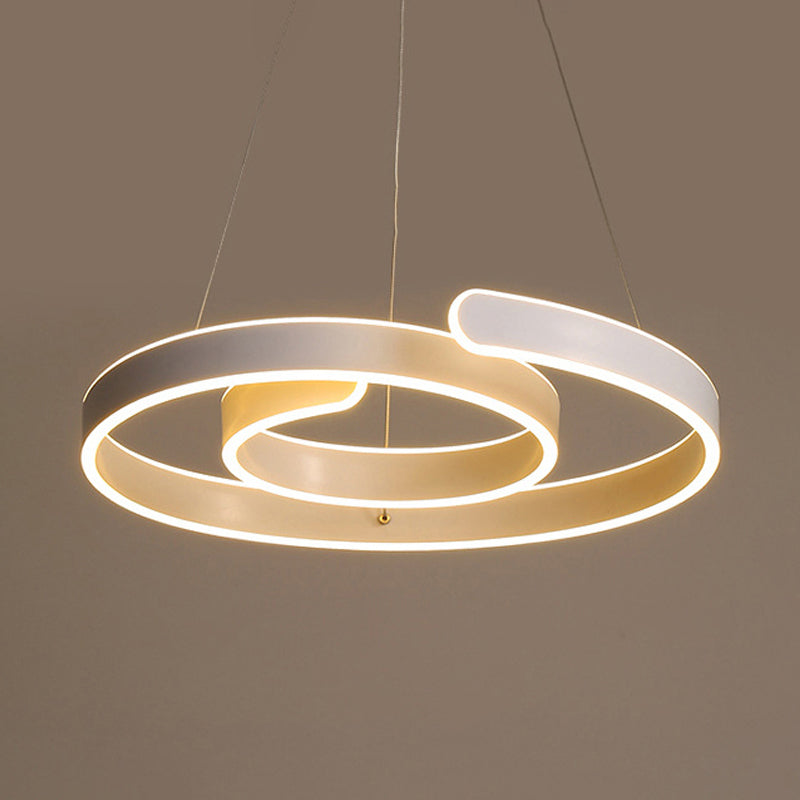 Twisting Acrylic Ceiling Light Modern LED White Chandelier Pendant in Warm/White Light White Warm A Clearhalo 'Ceiling Lights' 'Chandeliers' 'Modern Chandeliers' 'Modern' Lighting' 244538