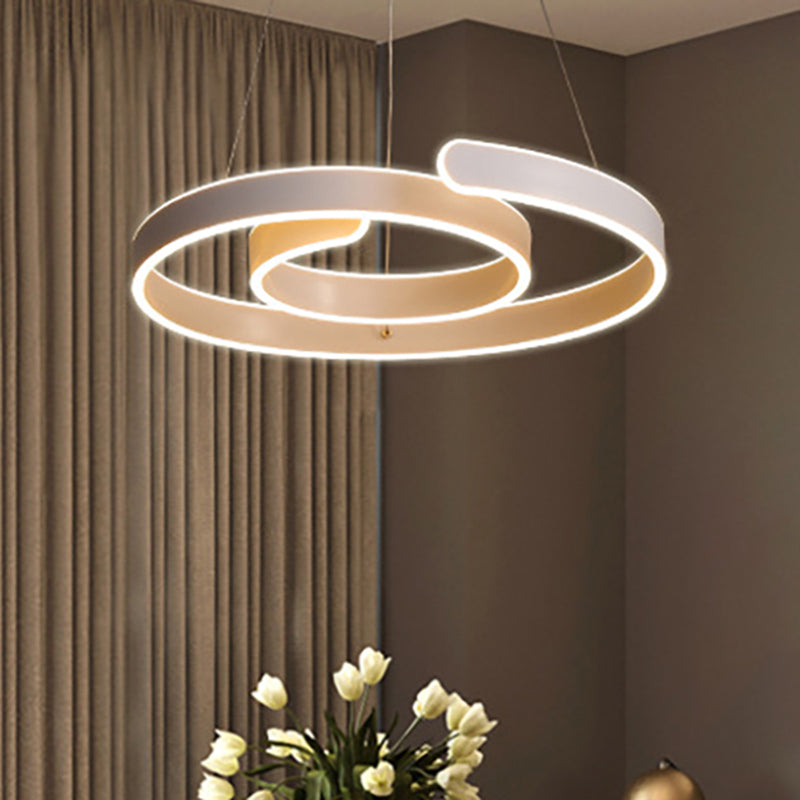 Twisting Acrylic Ceiling Light Modern LED White Chandelier Pendant in Warm/White Light Clearhalo 'Ceiling Lights' 'Chandeliers' 'Modern Chandeliers' 'Modern' Lighting' 244539