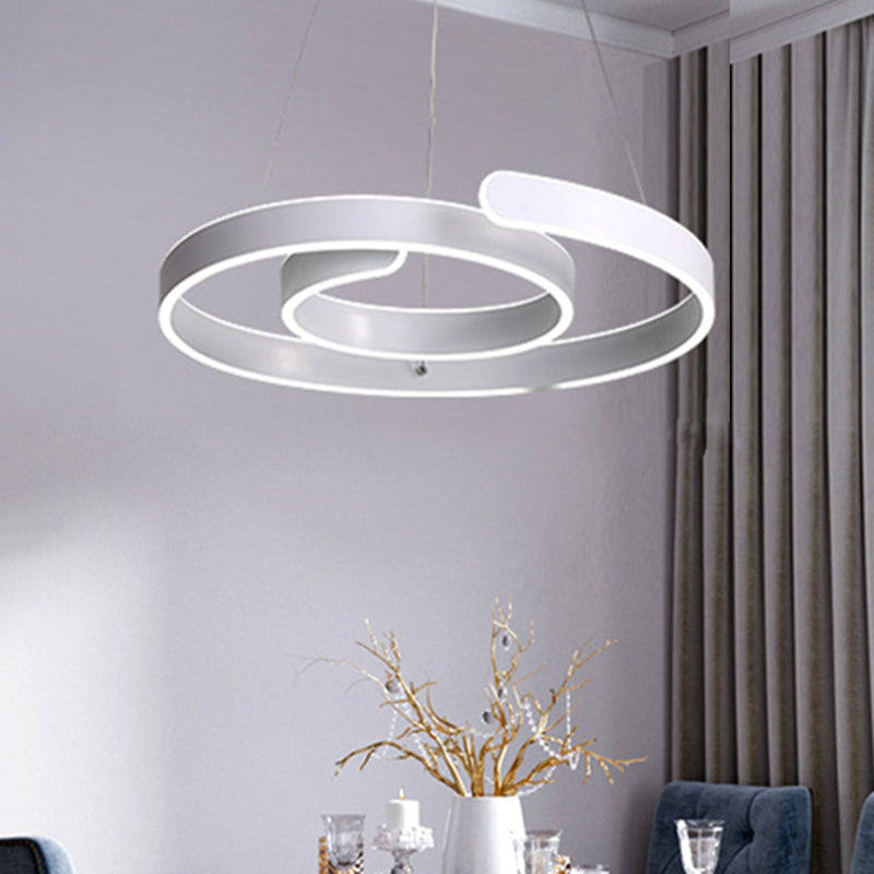 Twisting Acrylic Ceiling Light Modern LED White Chandelier Pendant in Warm/White Light White White A Clearhalo 'Ceiling Lights' 'Chandeliers' 'Modern Chandeliers' 'Modern' Lighting' 244540