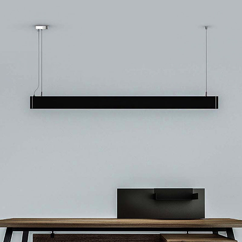 Linear Pendant Lamp Minimal Metal Led White/Black Hanging Light Kit in White/Warm/Natural Light Black Clearhalo 'Ceiling Lights' 'Modern Pendants' 'Modern' 'Pendant Lights' 'Pendants' Lighting' 244596