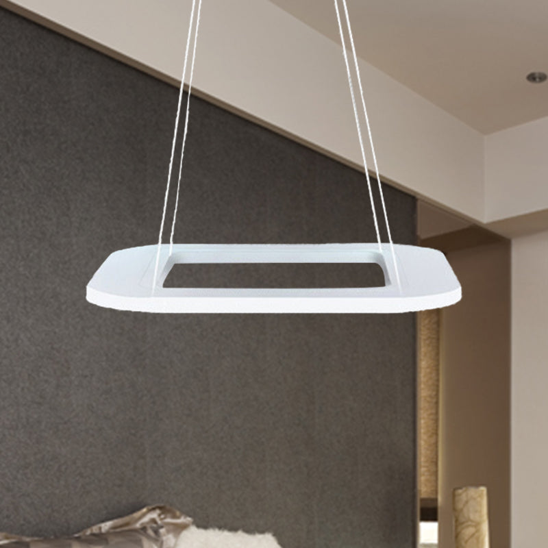 Simplicity Square LED Chandelier Light Acrylic 1/2/3 Light Office Ceiling Pendant in Warm/White/Natural Light Clearhalo 'Ceiling Lights' 'Chandeliers' 'Modern Chandeliers' 'Modern' Lighting' 244611