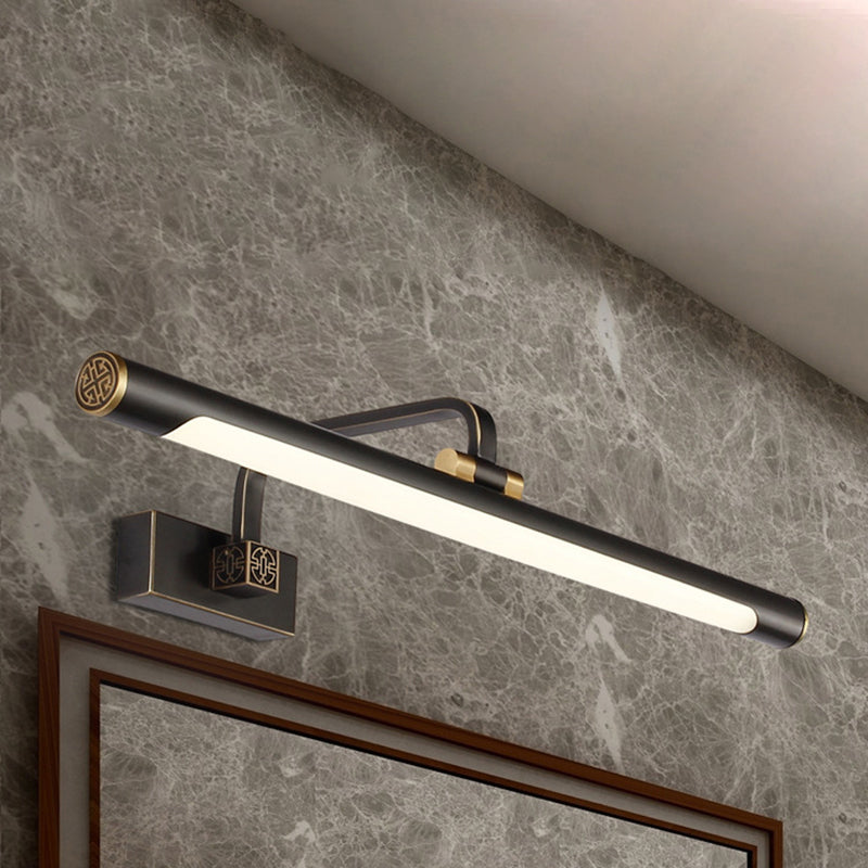 Metallic Armed Wall Mounted Light Vintage Style 17"/22.5" W LED Bronze Finish Vanity Light Fixture for Bathroom Bronze Clearhalo 'Cast Iron' 'Glass' 'Industrial' 'Modern wall lights' 'Modern' 'Tiffany' 'Traditional wall lights' 'Vanity Lights' 'Wall Lights' Lighting' 244674