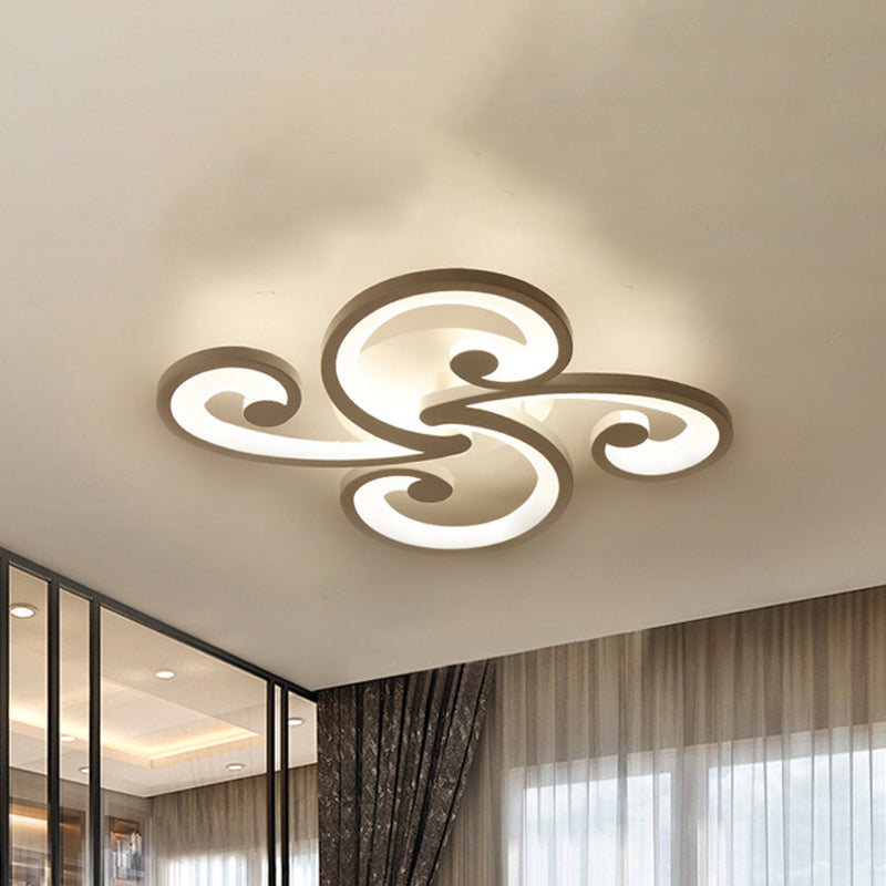 Modern LED Petal Flush Mount Light Acrylic 2/3/4-Light Bedroom Ceiling Lamp in Warm/White/Natural Light Clearhalo 'Ceiling Lights' 'Close To Ceiling Lights' 'Close to ceiling' 'Semi-flushmount' Lighting' 244749