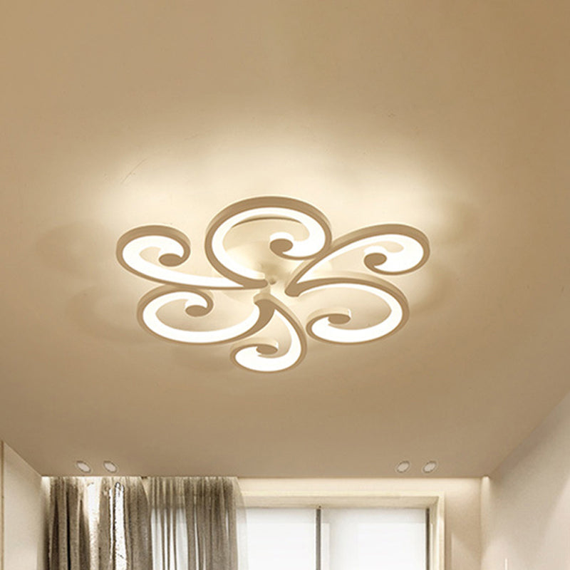 Modern LED Petal Flush Mount Light Acrylic 2/3/4-Light Bedroom Ceiling Lamp in Warm/White/Natural Light Clearhalo 'Ceiling Lights' 'Close To Ceiling Lights' 'Close to ceiling' 'Semi-flushmount' Lighting' 244751