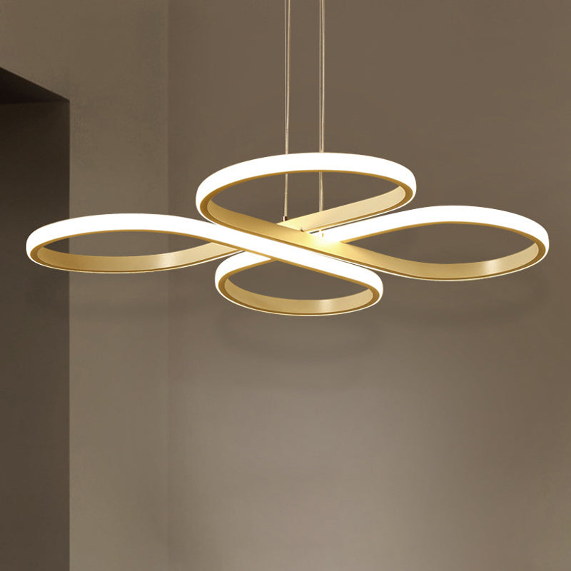 White/Gold Floral Ceiling Light Fixture Modern LED Acrylic Chandelier Pendant in Warm/White Light, 19"/23"/29" Wide Clearhalo 'Ceiling Lights' 'Chandeliers' 'Modern Chandeliers' 'Modern' Lighting' 244774