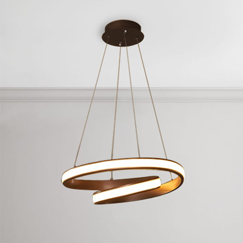 23"/31.5" Wide Loop Ceiling Light Fixture Modern Acrylic LED Brown Chandelier Lamp in Warm/White Light Clearhalo 'Ceiling Lights' 'Chandeliers' 'Modern Chandeliers' 'Modern' Lighting' 244809