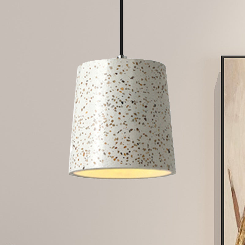 Cement Cone Pendant Lighting in Nordic Style 1 Light Black/White/Brown Hanging Light White Clearhalo 'Ceiling Lights' 'Modern Pendants' 'Modern' 'Pendant Lights' 'Pendants' Lighting' 244812