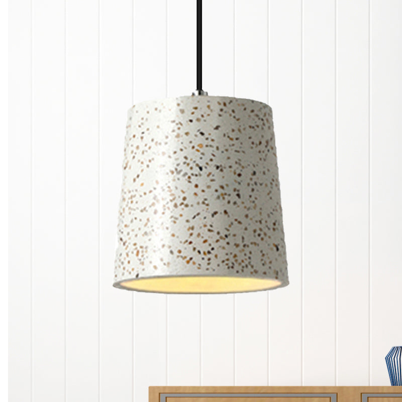 Cement Cone Pendant Lighting in Nordic Style 1 Light Black/White/Brown Hanging Light Clearhalo 'Ceiling Lights' 'Modern Pendants' 'Modern' 'Pendant Lights' 'Pendants' Lighting' 244813