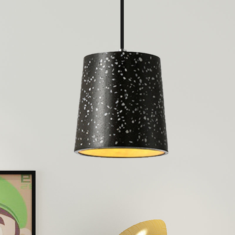 Cement Cone Pendant Lighting in Nordic Style 1 Light Black/White/Brown Hanging Light Clearhalo 'Ceiling Lights' 'Modern Pendants' 'Modern' 'Pendant Lights' 'Pendants' Lighting' 244815