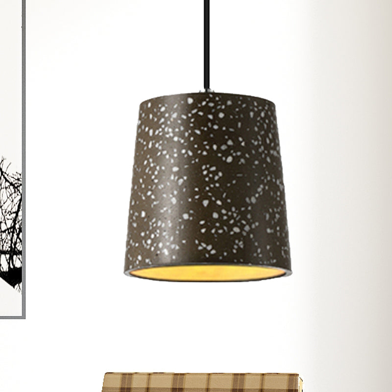 Cement Cone Pendant Lighting in Nordic Style 1 Light Black/White/Brown Hanging Light Clearhalo 'Ceiling Lights' 'Modern Pendants' 'Modern' 'Pendant Lights' 'Pendants' Lighting' 244817