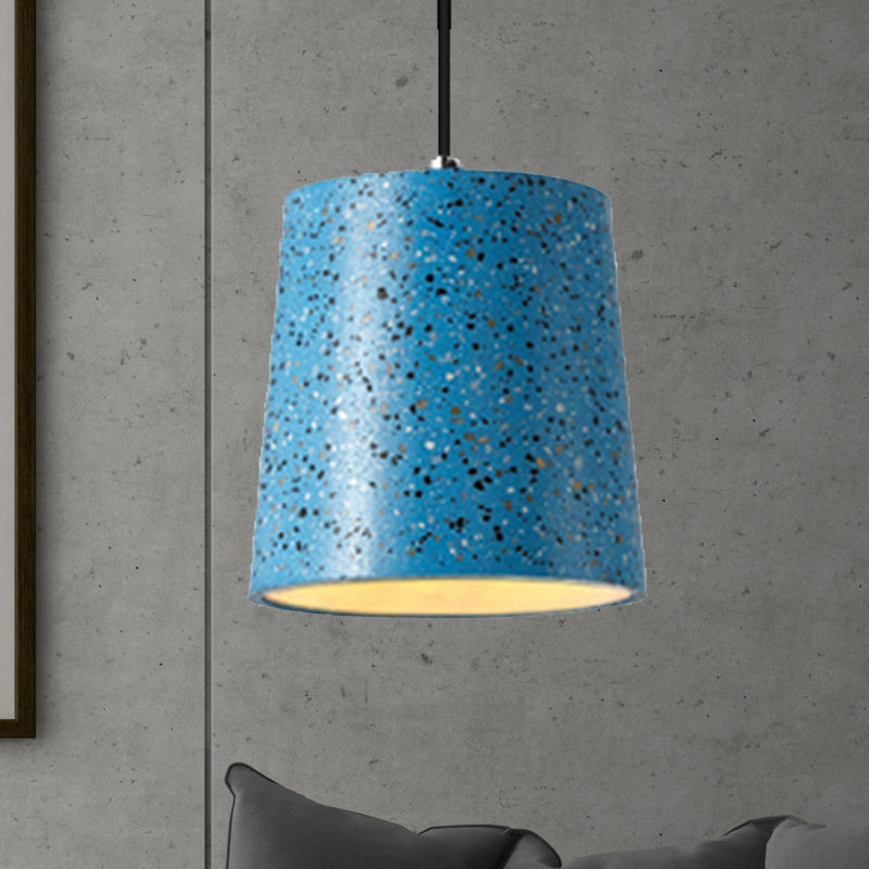 Cement Cone Pendant Lighting in Nordic Style 1 Light Black/White/Brown Hanging Light Blue Clearhalo 'Ceiling Lights' 'Modern Pendants' 'Modern' 'Pendant Lights' 'Pendants' Lighting' 244818