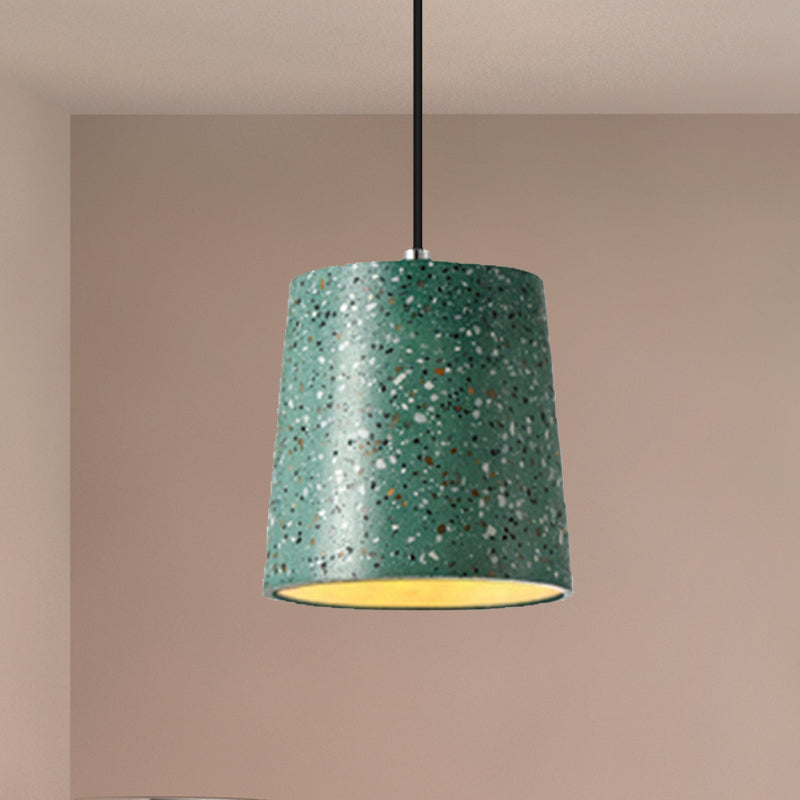 Cement Cone Pendant Lighting in Nordic Style 1 Light Black/White/Brown Hanging Light Green Clearhalo 'Ceiling Lights' 'Modern Pendants' 'Modern' 'Pendant Lights' 'Pendants' Lighting' 244820