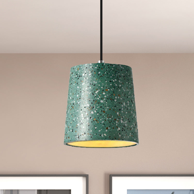 Cement Cone Pendant Lighting in Nordic Style 1 Light Black/White/Brown Hanging Light Clearhalo 'Ceiling Lights' 'Modern Pendants' 'Modern' 'Pendant Lights' 'Pendants' Lighting' 244821