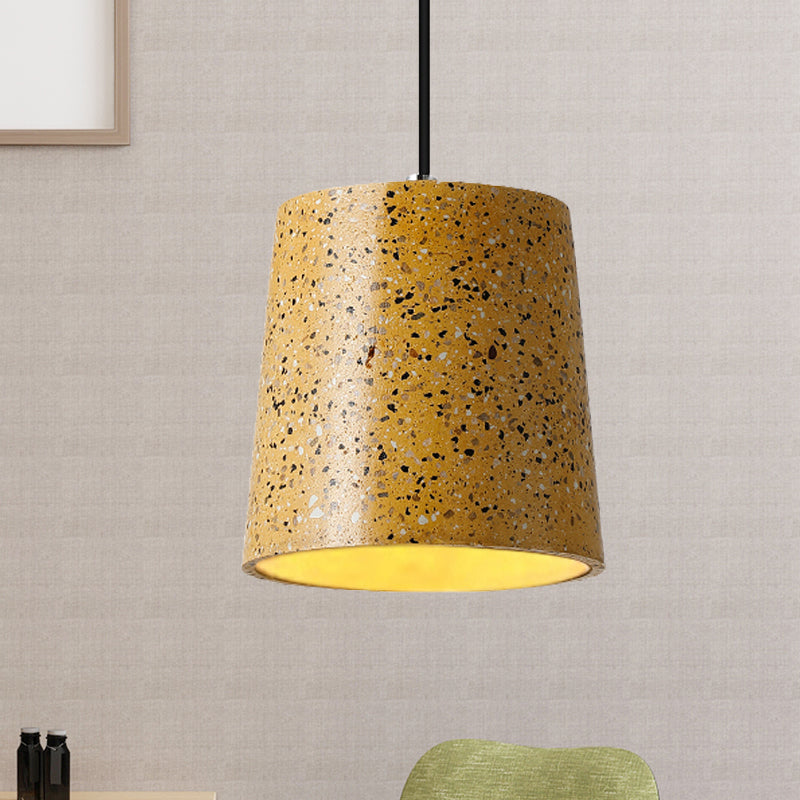 Cement Cone Pendant Lighting in Nordic Style 1 Light Black/White/Brown Hanging Light Clearhalo 'Ceiling Lights' 'Modern Pendants' 'Modern' 'Pendant Lights' 'Pendants' Lighting' 244823