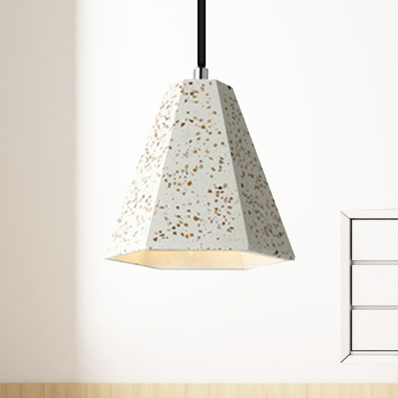 1 Light Pendant Lighting with Geometric Cement Shade Simplicity Black/White/Yellow Hanging Light Clearhalo 'Ceiling Lights' 'Modern Pendants' 'Modern' 'Pendant Lights' 'Pendants' Lighting' 244839