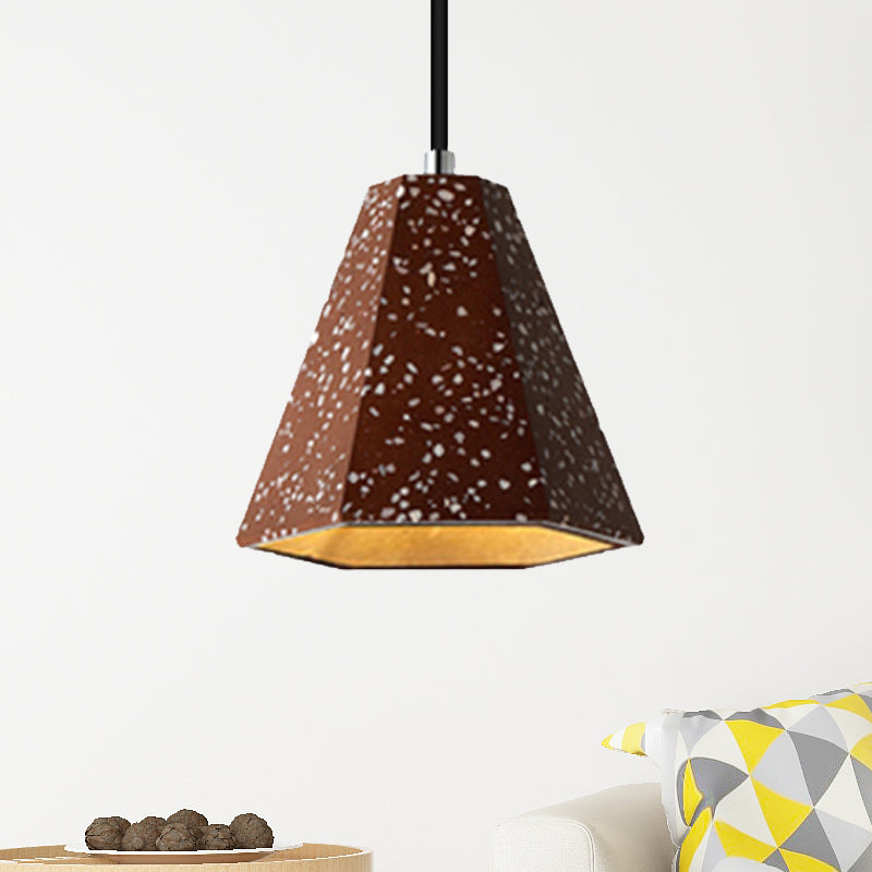 1 Light Pendant Lighting with Geometric Cement Shade Simplicity Black/White/Yellow Hanging Light Clearhalo 'Ceiling Lights' 'Modern Pendants' 'Modern' 'Pendant Lights' 'Pendants' Lighting' 244847