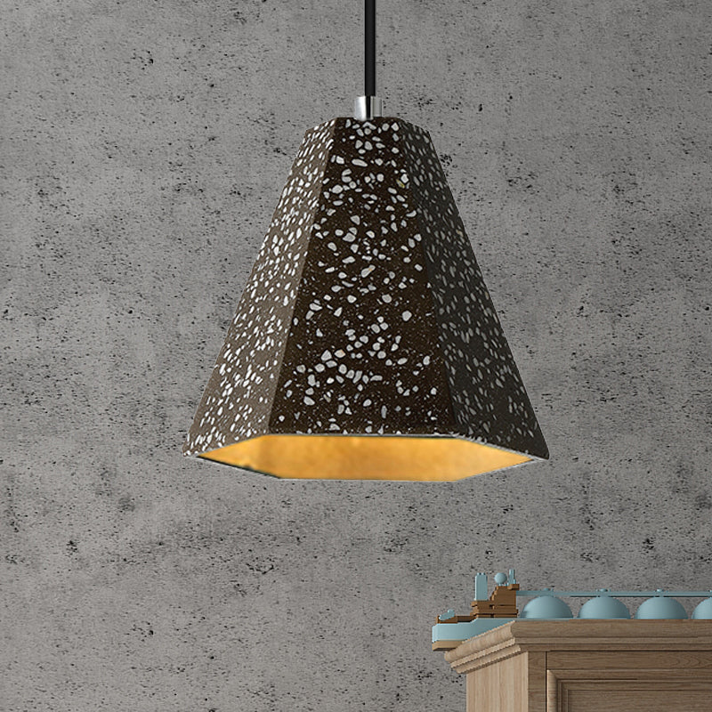 1 Light Pendant Lighting with Geometric Cement Shade Simplicity Black/White/Yellow Hanging Light Clearhalo 'Ceiling Lights' 'Modern Pendants' 'Modern' 'Pendant Lights' 'Pendants' Lighting' 244849