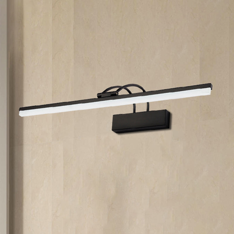 Modernist Slim Acrylic Vanity Lighting Fixture 16"/20" W LED Wall Mount Light in Black for Bathroom, Warm/White Light Clearhalo 'Cast Iron' 'Glass' 'Industrial' 'Modern wall lights' 'Modern' 'Tiffany' 'Traditional wall lights' 'Vanity Lights' 'Wall Lights' Lighting' 244865