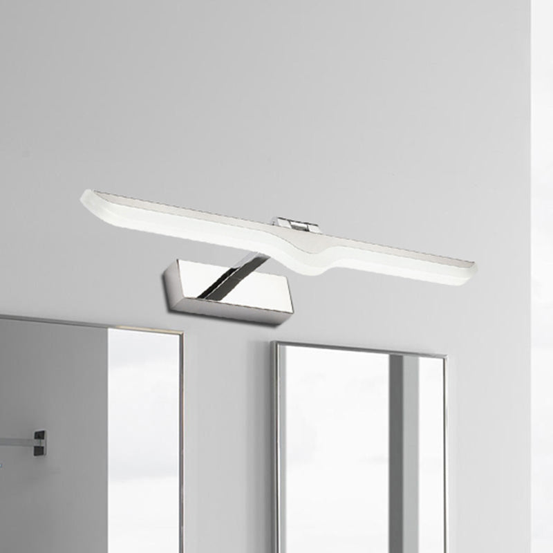 Linear Acrylic Vanity Light Fixture Modern Style 16.5"/20.5" W LED Nickel Finish Wall Sconce Lamp in Warm/White Light Nickel White Clearhalo 'Cast Iron' 'Glass' 'Industrial' 'Modern wall lights' 'Modern' 'Tiffany' 'Traditional wall lights' 'Vanity Lights' 'Wall Lights' Lighting' 244871