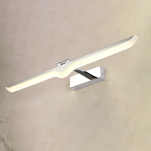 Linear Acrylic Vanity Light Fixture Modern Style 16.5"/20.5" W LED Nickel Finish Wall Sconce Lamp in Warm/White Light Nickel Warm Clearhalo 'Cast Iron' 'Glass' 'Industrial' 'Modern wall lights' 'Modern' 'Tiffany' 'Traditional wall lights' 'Vanity Lights' 'Wall Lights' Lighting' 244873