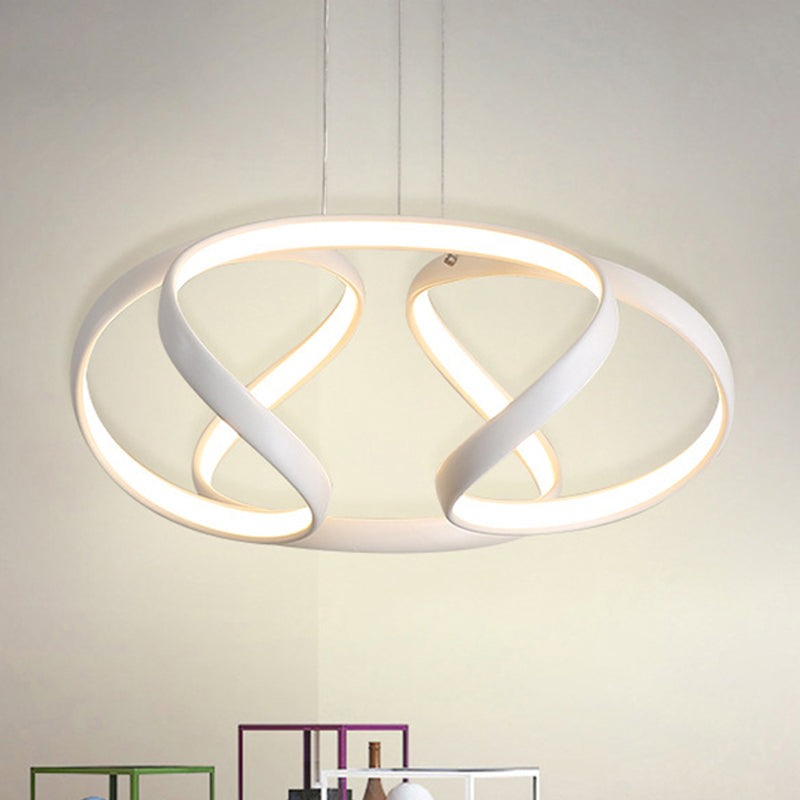 Simple Spiral Acrylic Chandelier Pendant Single Light Suspension Lamp in Warm/White Light Clearhalo 'Ceiling Lights' 'Chandeliers' 'Modern Chandeliers' 'Modern' Lighting' 244875